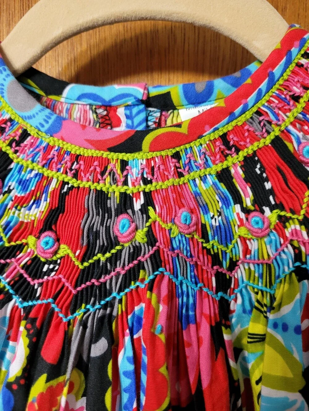 Childs' Floral Smocked Dress Size 18 Months Cotton (1027)